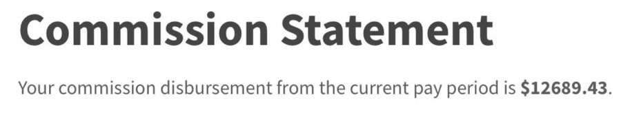 Express Pay Commission Statement: $12,689.43