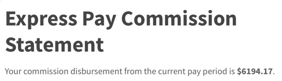 Express Pay Commission Statement: $6,194.17